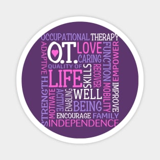 OT Occupational Therapy Occupational Therapist Gift Pink Purple Magnet